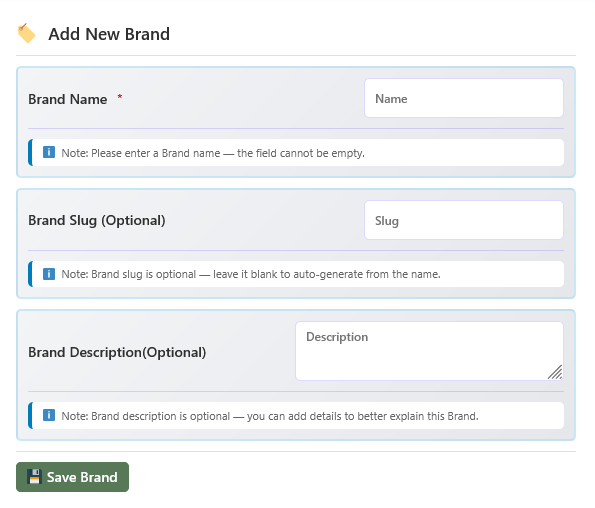 Add New Brand