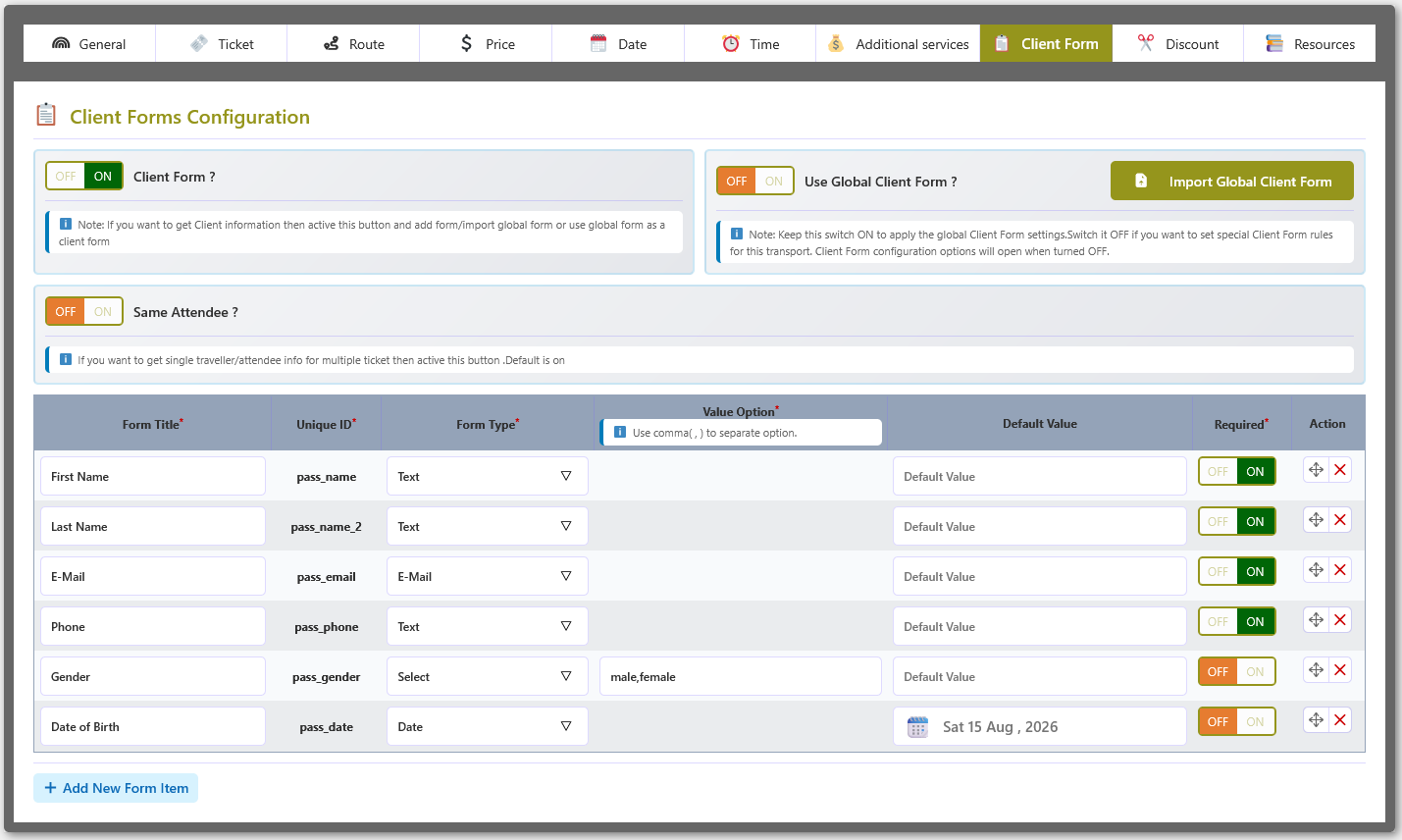 Client Forms Configuration Overview
