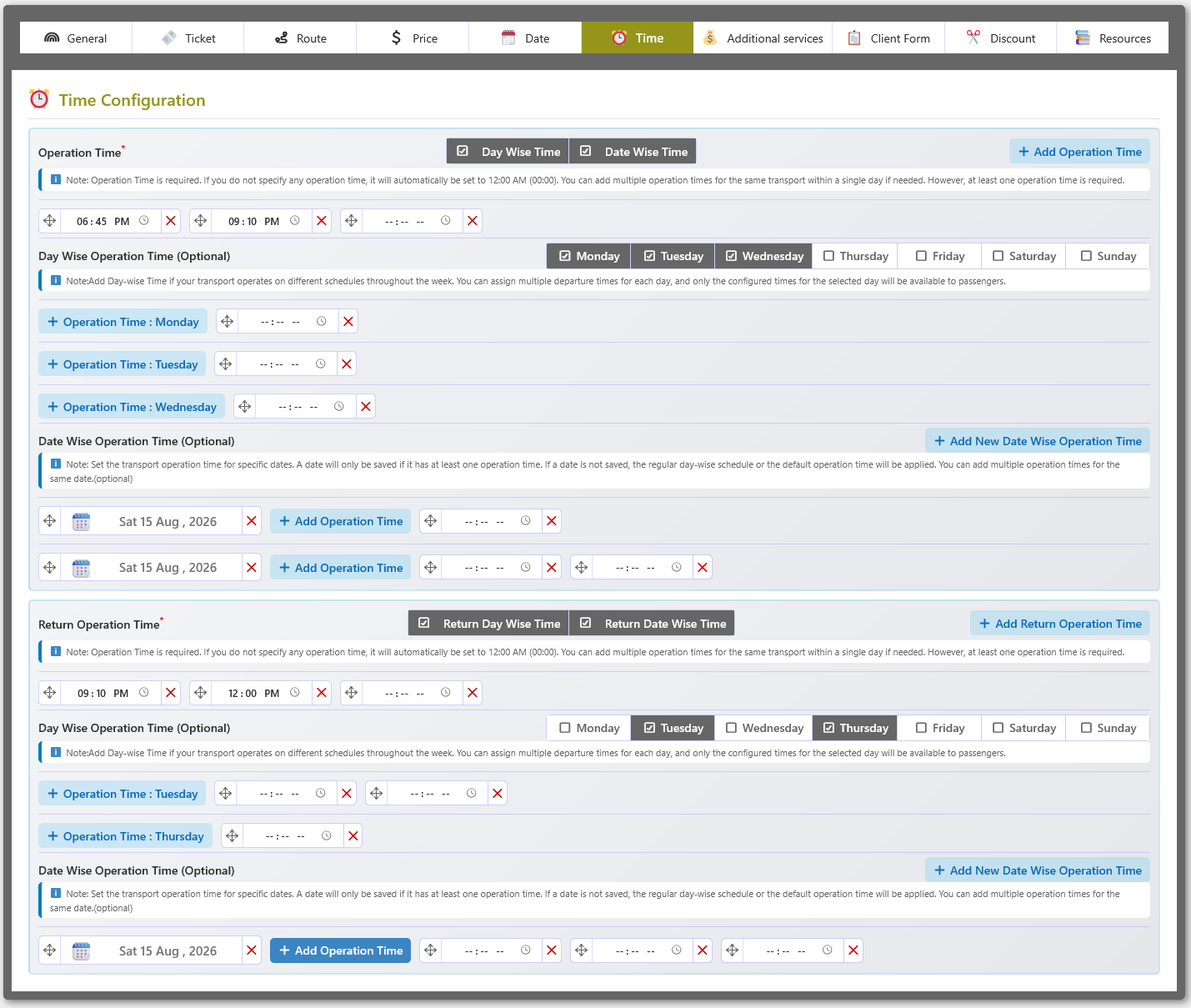 Time Configuration Overview